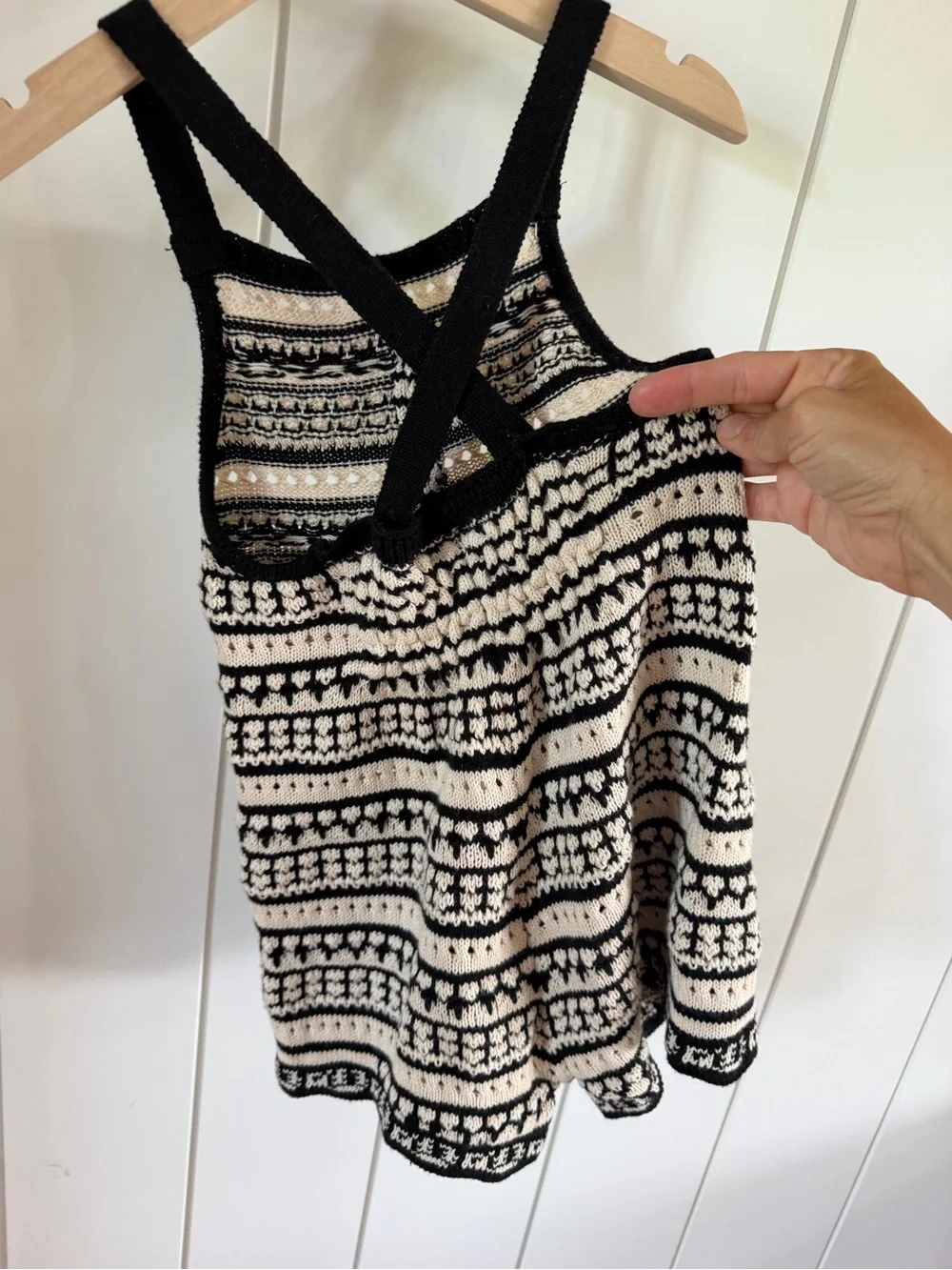 Zara Black and Cream Striped Knit Romper Dress
